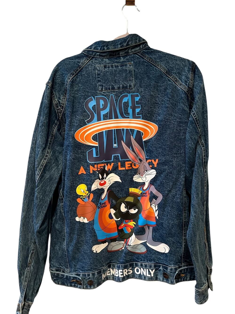 Space Jam x Members Only Looney Tunes Denim Jean Jacket M
